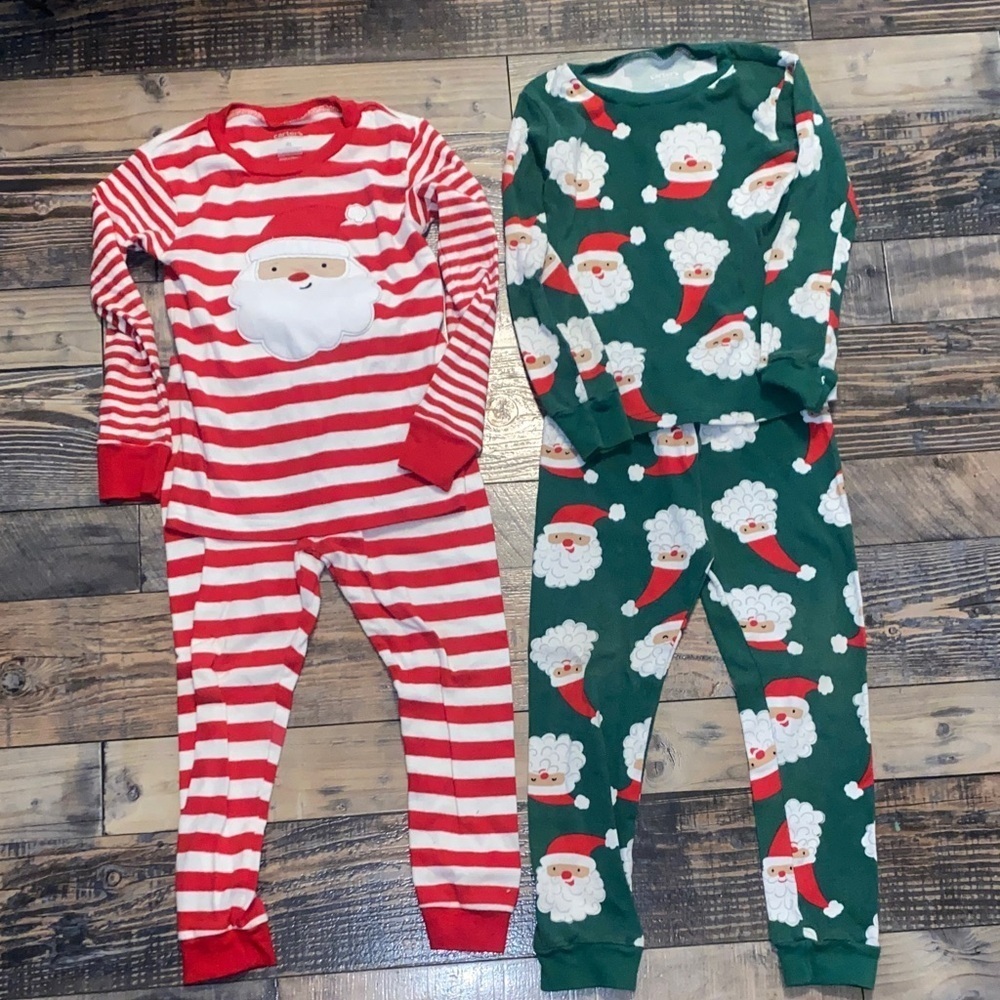 Carter's Red and Green Santa Kids Matching Sets